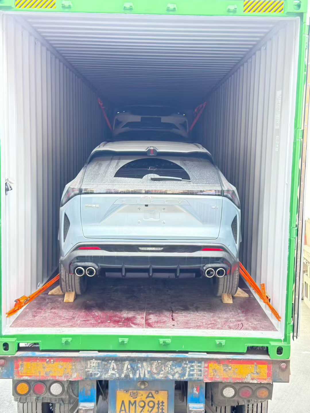 车辆拼箱完成后的箱内状态
